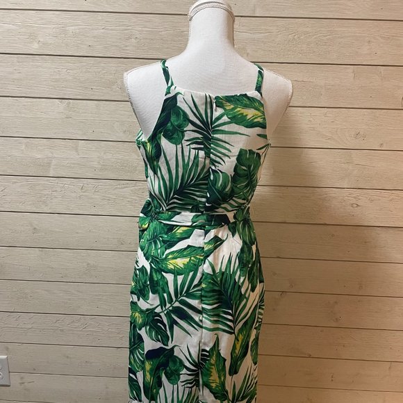 Monstera Palm Plant Print Wrap Dress - Picture 9 of 10